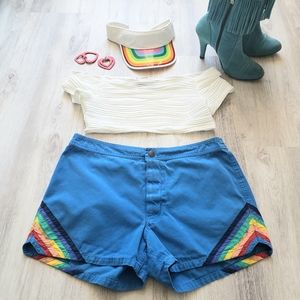 Funky Vintage Rainbow Chevron Shorts